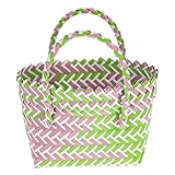 Alipis Panier Avec Anse 3 Pièces Panier Tressé En Pvc Panier De Fruits Boite Rangement B...