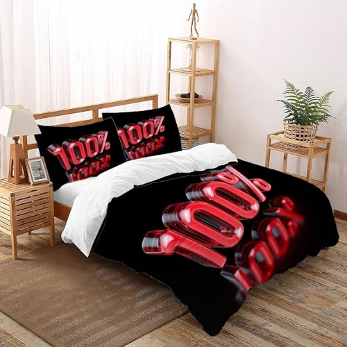 Housse de couette 200x200cm rouge en microfibre pour un lit double cocooning