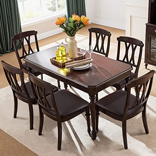 Fuloon Dining Chair Covers Set Of 4, Solid Pu Leather Waterproof And Oilproof Stretch Dining Chair Protctor Cover Slipcover thumb #1