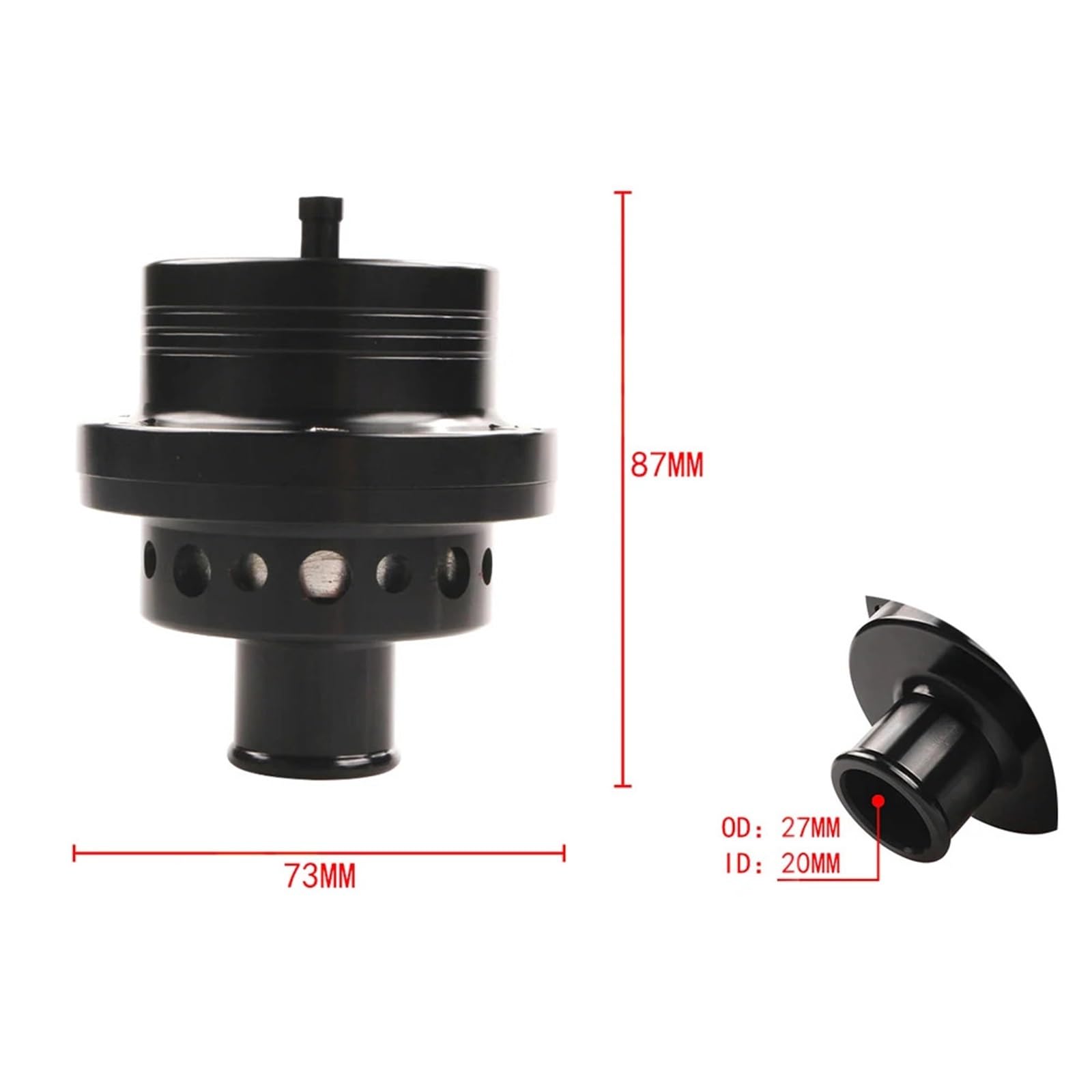 Válvula descarga turbo automática descarga universal Engine Ventilation Kits(Black)
