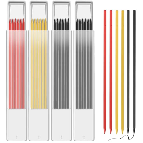 Matita Da Falegname Con 6 Ricariche - Mina Da 2,8 Mm, Lunghezza 150 Mm, Ideale Per Lavorazione Legno E Misurazioni