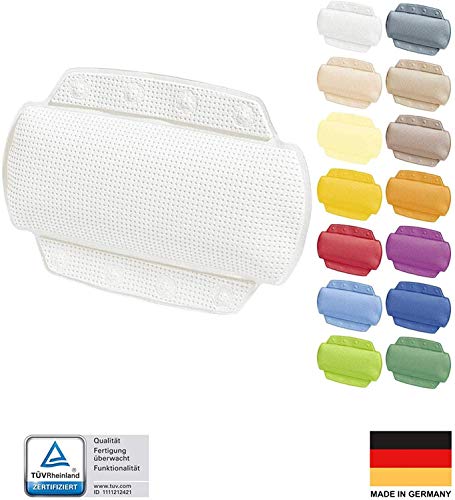 Preisvergleich Produktbild Spirella Badewannenkissen "Alaska Weiß" mit 8 Saugnäpfen antibakteriell, rutschhemmend 23 x 32 cm waschbar, Made in Germany