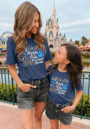 Image of Magical Shirts Women Girls Family Vacation Matching Shirt Magic Kingdom T-Shirt Mommy and Me Trip Short Sleeve Tops