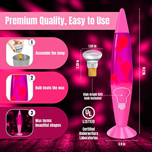 Jambo 16-Inch Liquid Lamp With Wax That Flows Like Lava, Cool Lamps, Relaxing And Entertaining, Nightlights Night Lights For Kids, Adults, Teens (16", Pink Base, Purple Liquid, Pink Wax)… #TOP1