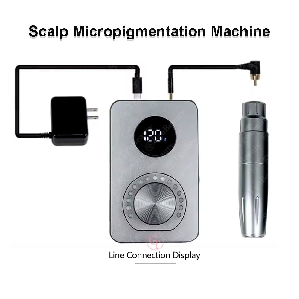 Dispositivo per micropigmentazione del cuoio capelluto SMP, potente macchina per tatuaggi permanenti per trucco per capelli SMP (Macchina Grigia) (Macchina Grigia)