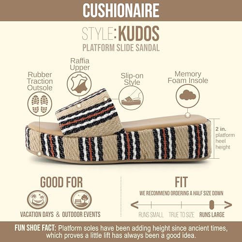 Image of CUSHIONAIRE Women's Kudos Platform Slide Sandals