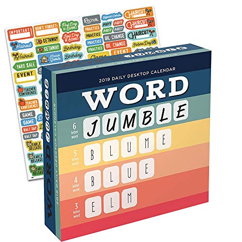 Télécharger Lot de 100 autocollants de calendrier Word Jumble 2019 avec une page par jour 2019 Gratuit