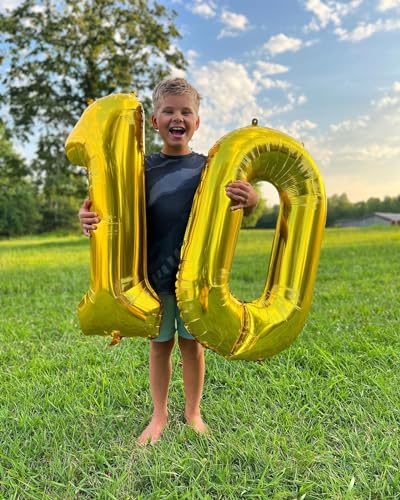 Image of Gold Number 14 Balloon 40 inch, 14 Number Balloons, 14th Gold Birthday Decorations, 14 Year Old Golden Party Supplies
