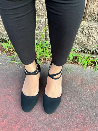 TOP Moda Women's Chunky Block Heels Closed Toe Ankle Strap Pumps Dress Shoes4