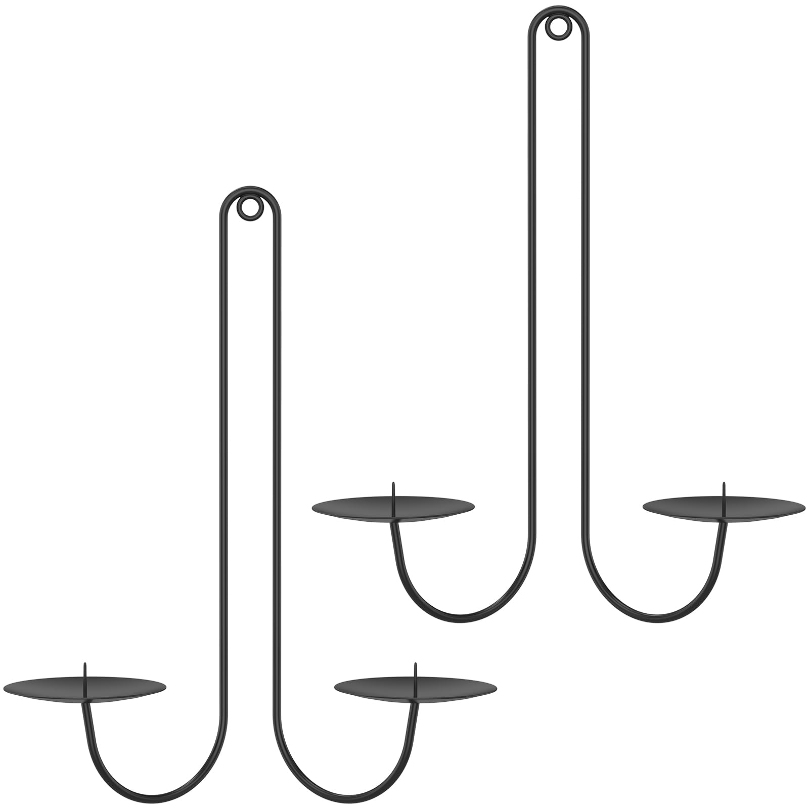 2Pcs Wall Candle Holders, Double Armed Wall Candle Sconce Holder, Symmetric Iron Hanging Candles Sconces for Living Room Farmhouse Fireplace Wedding