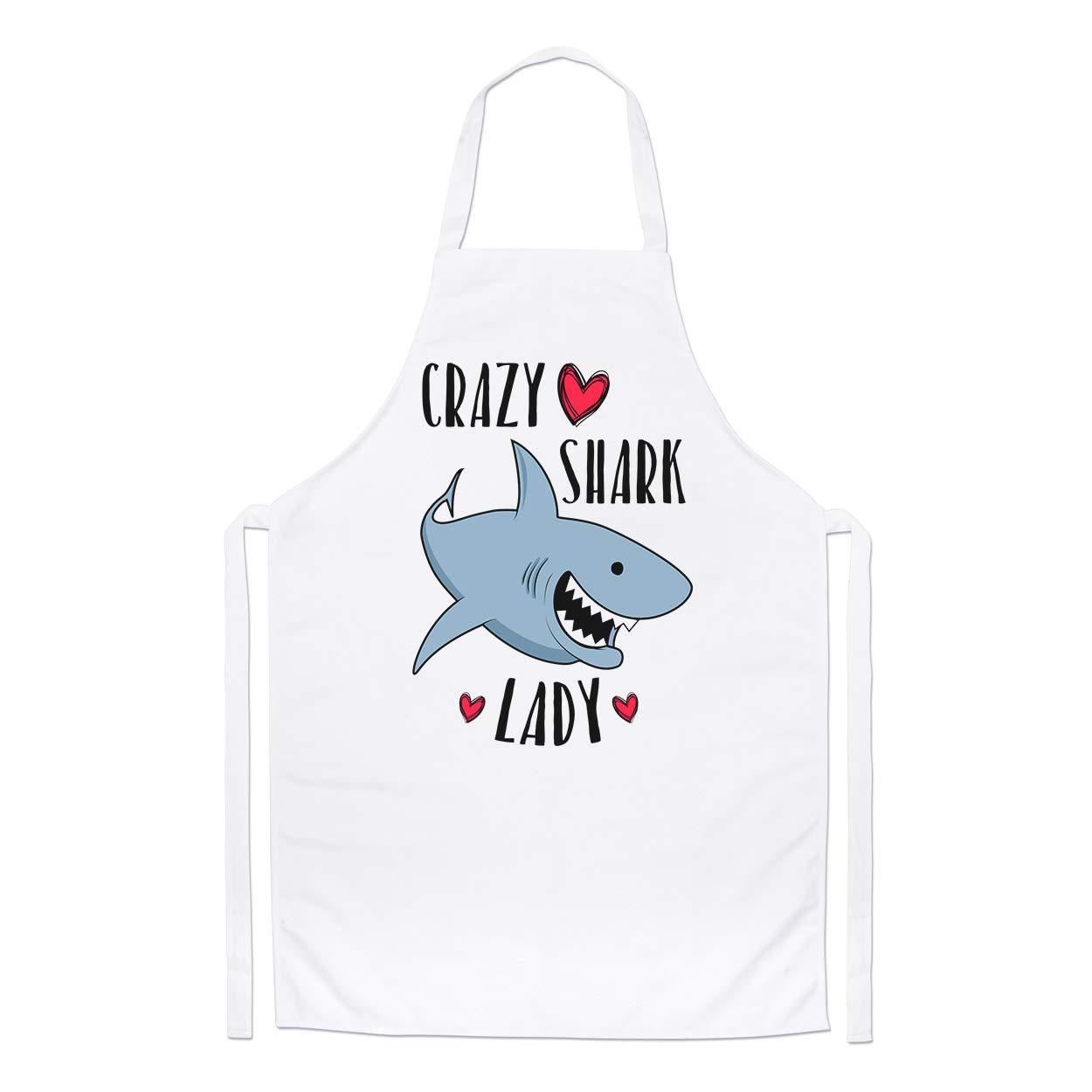 Crazy Shark Lady Chefs Apron