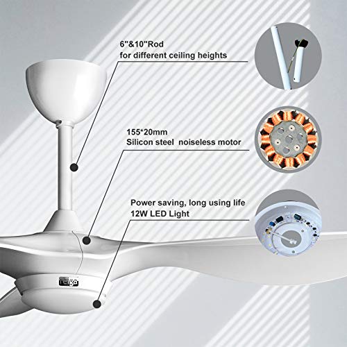 Reiga FR-FAN-619H-485 52-In Bright White Large Ceiling Fan thumb #2