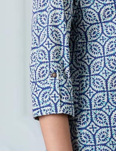 Image of Amazon Brand - Myx Women's Screen Print Straight Printed Regular Cotton Short Kurti (Available in Plus Sizes)