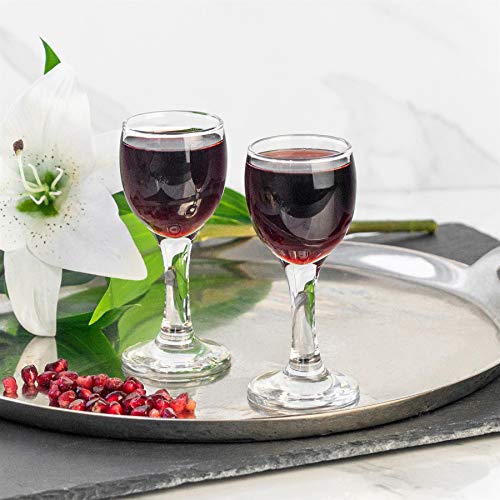 LAV 6X Clear 55ml Misket Sherry Glasses - Small Port Brandy Vodka Liqueur Dessert Wine Drinking Shot Glass Set with Stem - Image 3