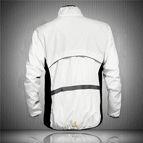 Chaqueta ciclismo deportiva impermeable blanca 3XL miniatura 5
