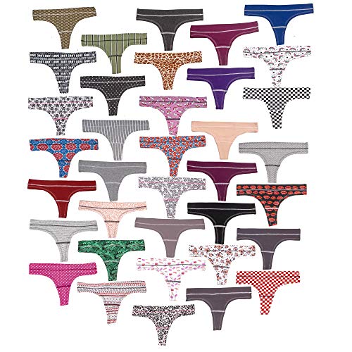 Alyce Ives Intimates 18 Pack Women’s Cotton Thong Panties, Assorted Colors & Prints4