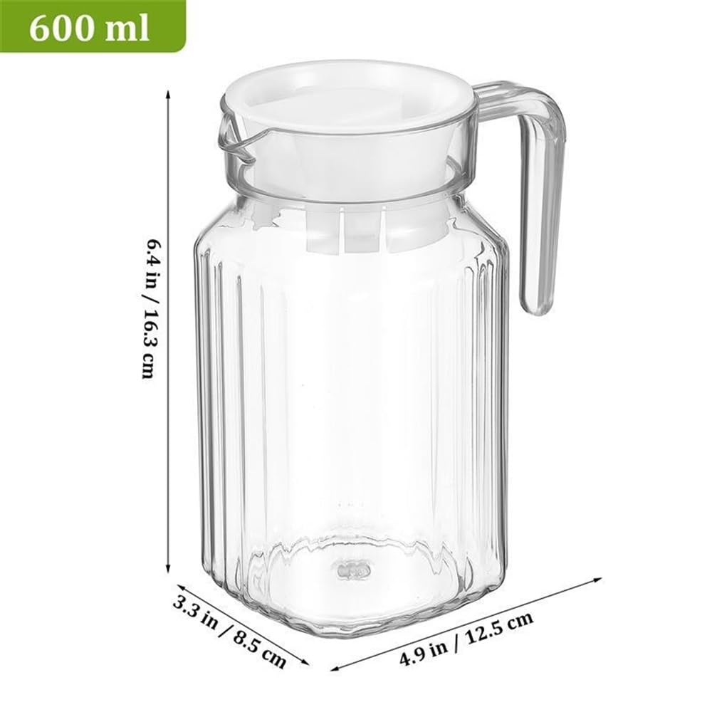 Jarra de agua 2 jarras de agua de gran capacidad, hervidor de agua doméstico de plástico con tapa, jarra for bebidas for jugo, leche, bebidas frías o calientes Olla de vidrio