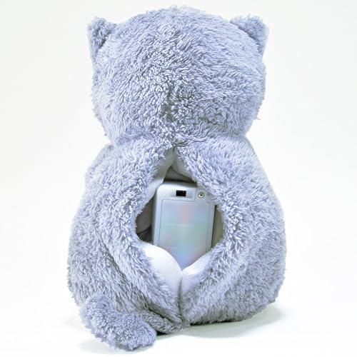 Kögler 45238 - Atmendes Einschlaf-Plüschtier Katze, ca. 26 cm groß, mit Atembewegungen und Leuchtfunktion auf Knopfdruck, mit Einschlafmusik für Babys und Kinder, batteriebetrieben