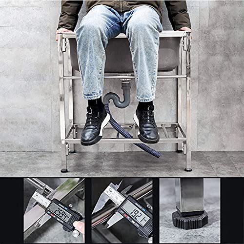 Lavabo à main en acier inoxydable évier compact anti-éclaboussures avec rangement