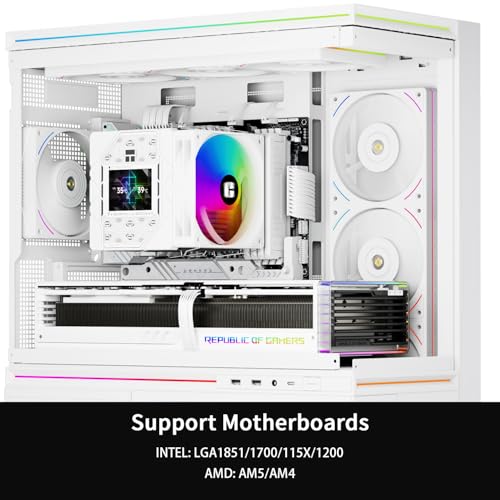 Image of Thermalright Peerless Assassin 120 Vision ARGB White CPU Cooler, PC Cooling 6 Heat Pipes, 2.8'' Magnetic Display Screen with 320x240 Resolution,for AM4 /AM5 and Intel LGA1700 /1851