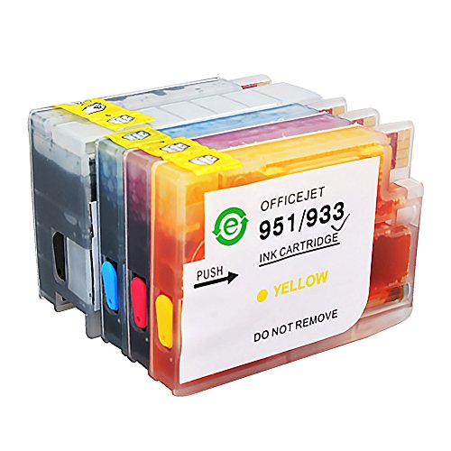 Aomya 4 Pack Refillable Ink Cartridge New Version Replacement for HP 932 933 with Full Ink for HP Officejet 6700 Premium HP Officejet 6600 HP 6100