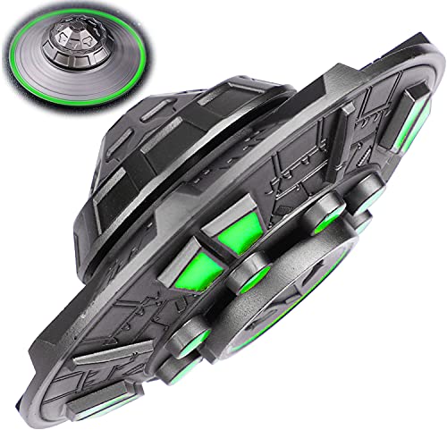 UFO Model Fidget Spinners Alloy Glow in The Dark, Luminous Fidgit Spinner Gifts for Kids Adults , Stress Anxiety ADHD Relief Figets Toy, Metal Finger Hand Spinner Toys Absorb Light Release in Dark