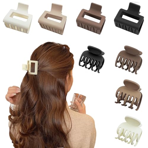8 Piezas Pinza, mini pinzas antideslizantes, Pinzas de Doble Fila para el Cabello, Simples y Mate, Accesorios Mujeres Y NiñAs Fuer Cabello Grueso Y Fino, Material Plástico, multicolor