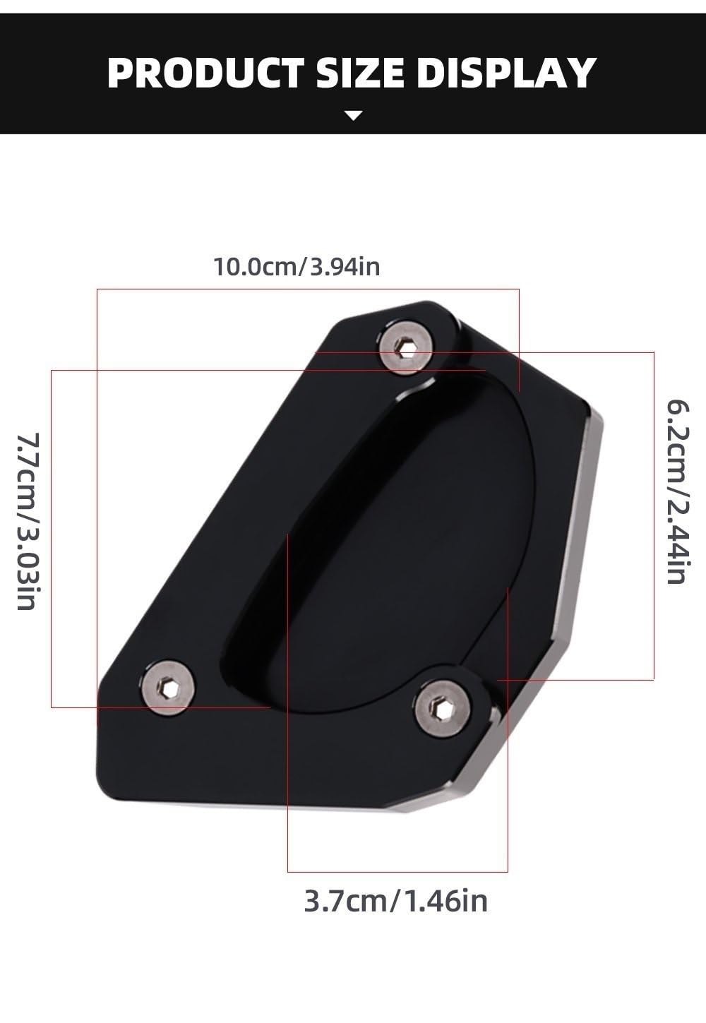 Piastra per cavalletto per Moto Moto Laterale Piede Basamento Pad Piastra Cavalletto Ingrandire Supporto Estensione per Suzuki V-Strom 650 DL650 VSTROM DL 650 2004-2021 (Colore : Titanio)