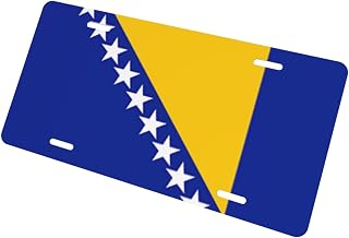 Bosnia and Herzegovina Flag Durable License Plate 6" X 12" Front Personalized Fashion Car Covers