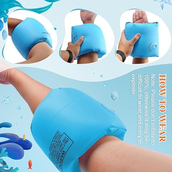 MASTANO Swimming Arm Bands for Kids Adults | Arm Floats | Swim Wings | Swim Float Band | Floater Sleeves Swimming Rings (Blue) 3