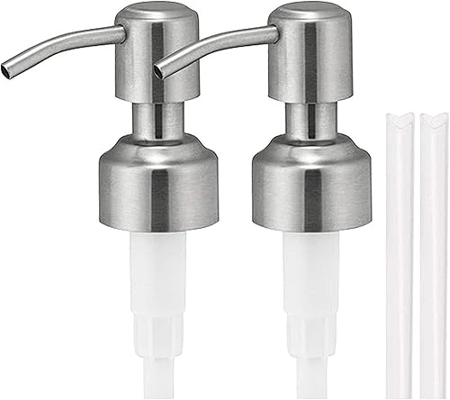 2 paquetes de bomba dispensadora de jabón de repuesto para botella de vidrio, bomba de loción a prueba de óxido de acero inoxidable para accesorios