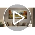 PHAOHUAXM Large Wall Art For Living Room Canvas Wall Decor For Farmhouse Office Decoration Bedroom Ink-Wash Landscape Paintings Wood Framed Printing Dining Room Kitchen Modern Home Decor 24"X48"