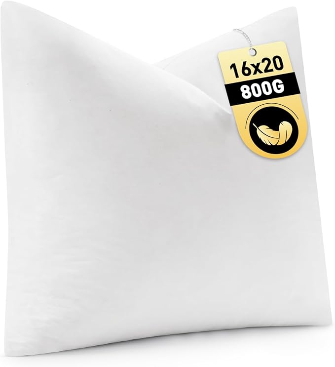 MIULEE 14x36 Inch Down Feather Pillow Insert,Fluffy and Comfy Throw Pillow with Cotton Fabric for Bed Couch and Sofa
