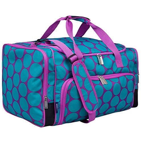 Wildkin Kids Weekender Duffel Bag – Carry-On Size for School, Travel, & Sleepovers - Big Dot Aqua