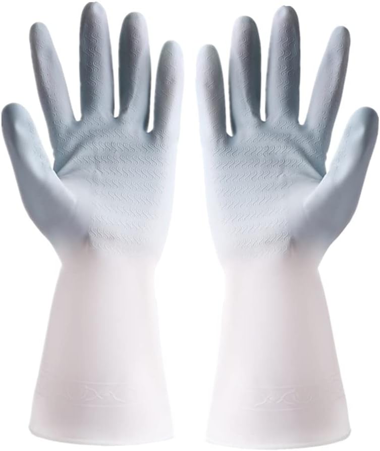 1 Pair Kitchen Dishwashing Gloves Gradient Household Cleaning Rubber for Washing Clothes