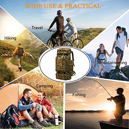 Hihey 80L Wasserdichter Rucksack für Klettern Wandern Camouflage, große Kapazität für Camping, Bergsteigen, Outdoor-Sportarten – Bild 6