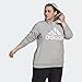 adidas Women's Standard Loungewear Essentials Logo Fleece Hoodie, Medium Grey Heather/White, Large