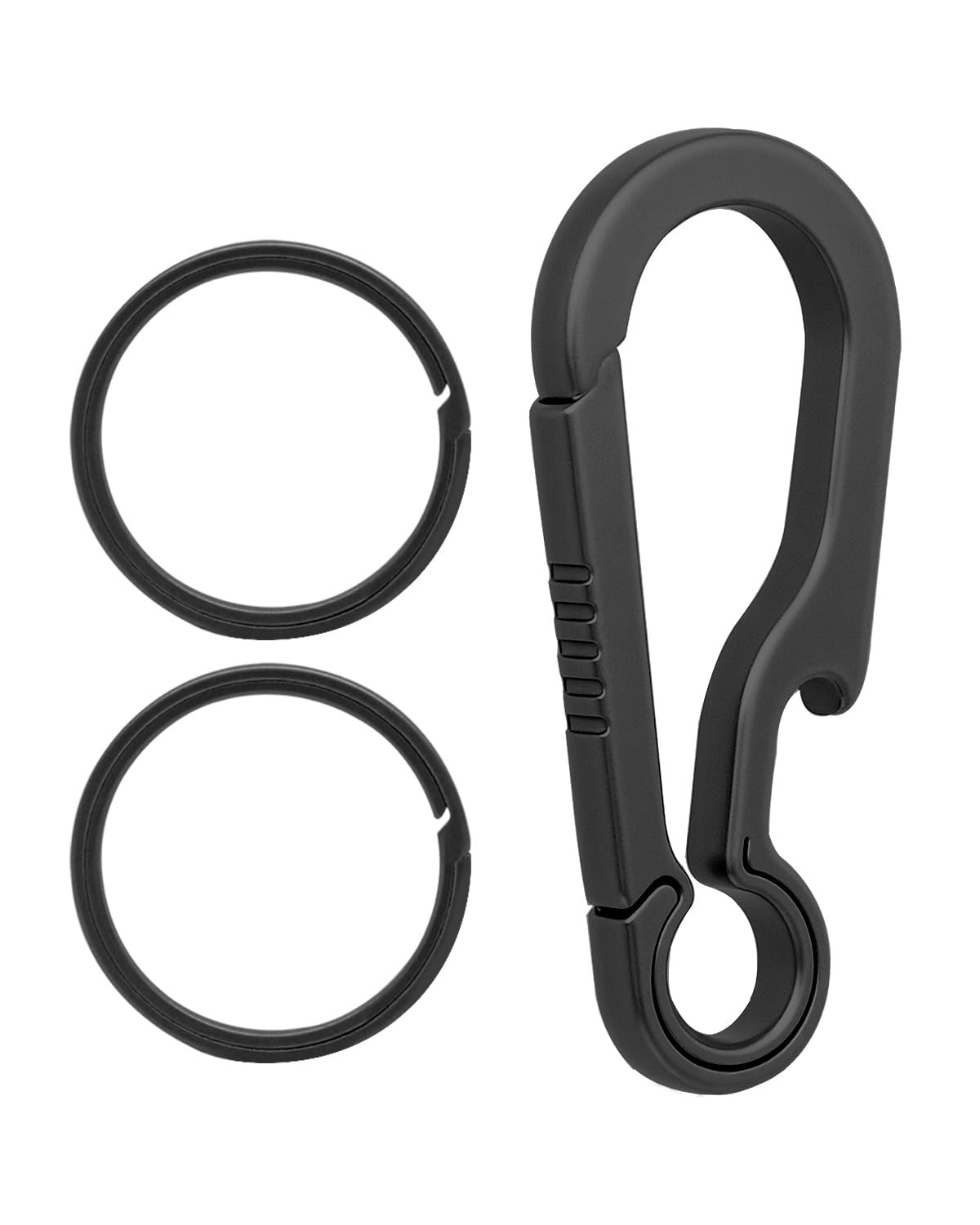 PJYTAC Mosquetón de titanio para llavero, 2/2.6 pulgadas, pequeño mosquetón, llavero resistente de liberación rápida para llaves, abrebotellas, llavero, regalo del día de San Valentín para él y