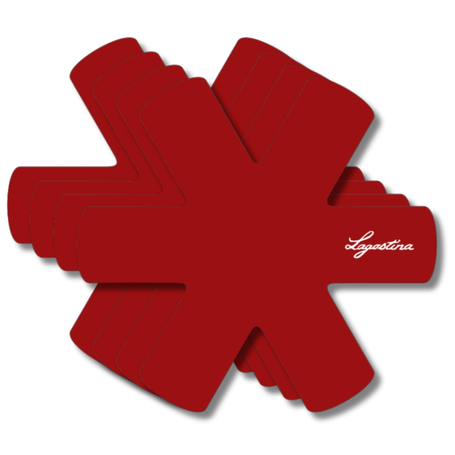 Lagostina Ingenio Smart Set Proteggi Padelle antiaderenti, Cotone, 4 Pezzi, Rosso