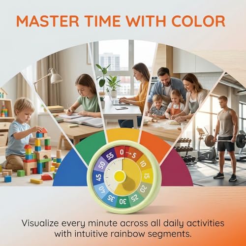 Visual Timer for Kids, 60-Minute Countdown Timer for Classroom Office Kitchen, Pomodoro Timer, Kitchen timers for Cooking, Time Management with Silent (Yellow) - Image 3