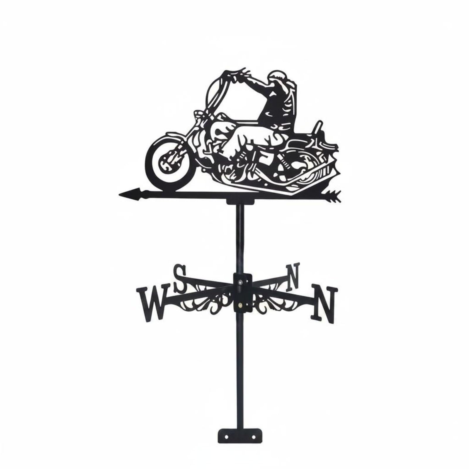 Wrought Iron Metal Outline Weathervane Easy Installation Decorative Weathercock Rooftop Wind Direction Arrow for Garden, Yard, Patio, Fxb2604017-image-24
