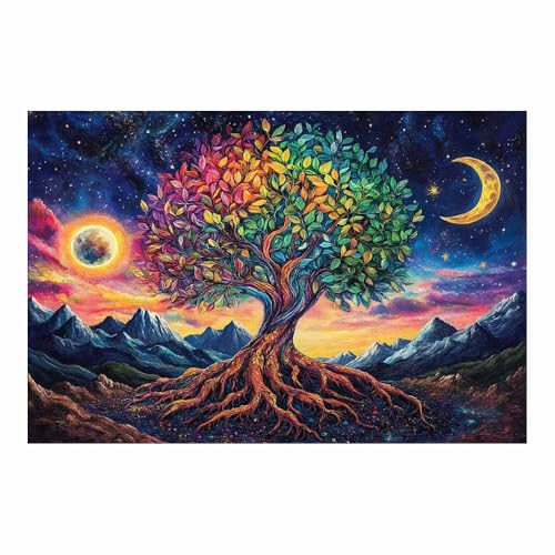 Arbre de vie impression sur toile murale verte 60x90cm poster nature