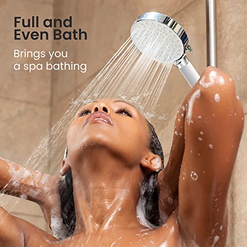 Newentor Filtered Shower Head, White High Pressure 6 Spray Modes Handheld Shower Head With 59" Hose And Bracket, 3 Stage Water Softener Shower Head Filters For Hard Water #TOP6