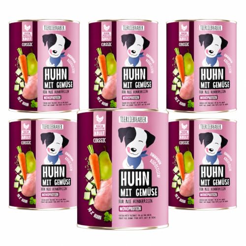 Hundefutter Nass 800g Huhn & Gemüse – Hunde Nassfutter 6x800g Wet Dog Food