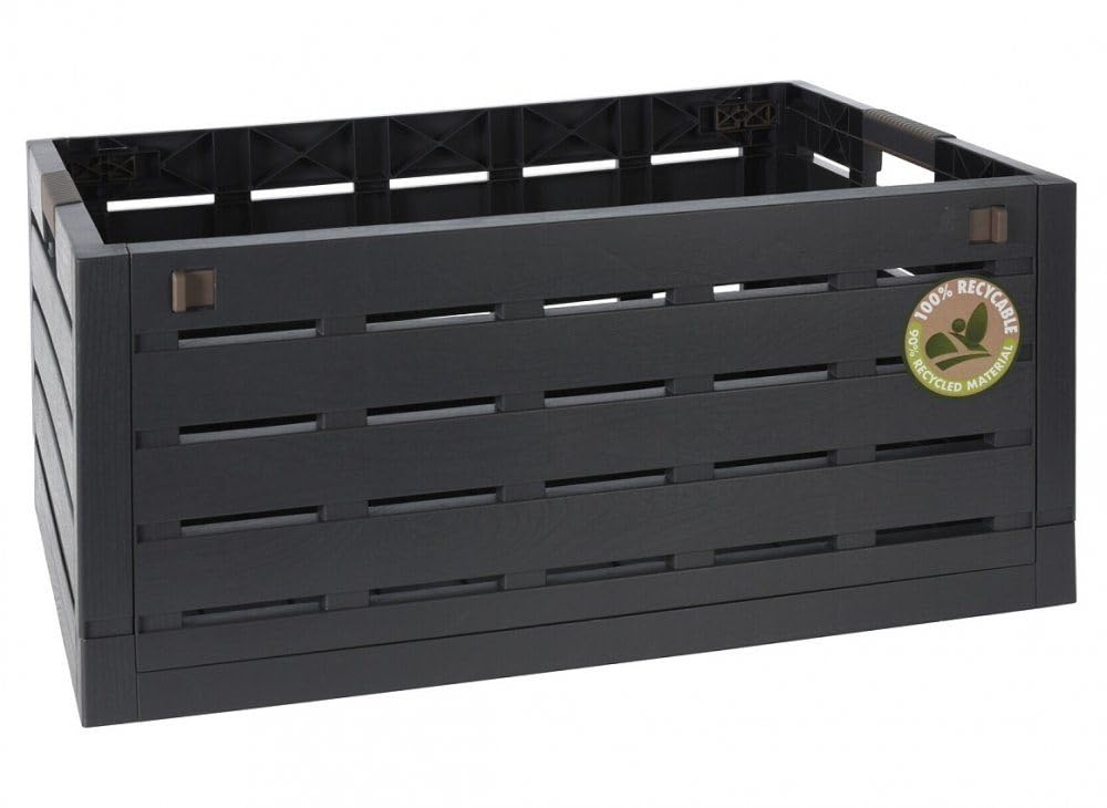Koopman Klappbox Einkaufskiste Autobox 60 Liter Klappbox, Anthrazit, Kunststoff, klappbar, stabil