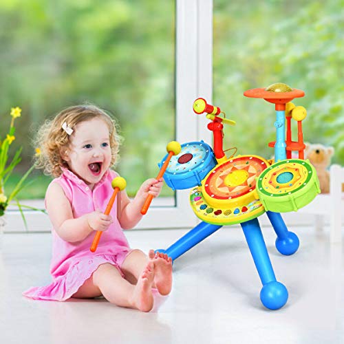 Costzon FWAM-02470 2-In-1 Kids Electronic Musical Toy Drum Set thumb #3