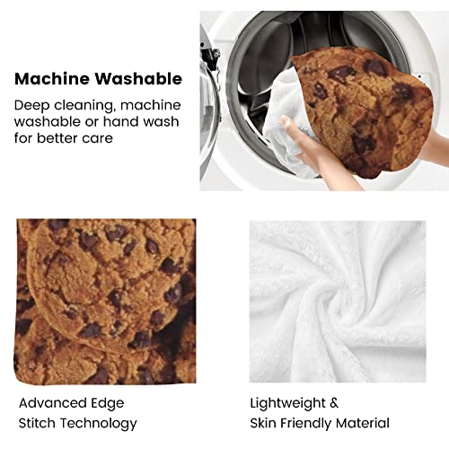 Zewasiil 31BLANKET-532516567 Chocolate Chip Cookies 3D Funny Realistic Food Ultra-Soft Throw Blanket 50 Inchx40 Inch Travel All Season Bed Sofa Dorm Decor Bedding Bedroom thumb #6