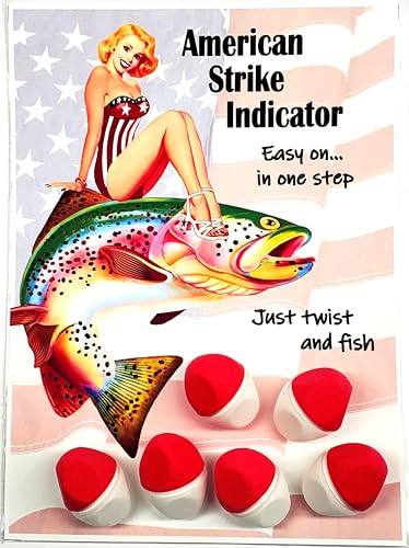 American Strike Indicator - Señuelo para Pesca con Mosca Flotante. Diseño Unificado Fácil de Usar - Sin Piezas para Perder. Rojo y Blanco