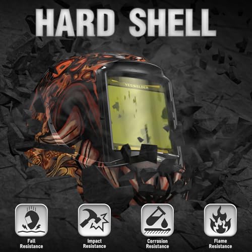 Image of YESWELDER Large View Auto Darkening Welding Helmet, Blue Light Blocking, 1 /1 /1 /1 True Color Solar Powered Welder Hood Mask with 4 Arc Sensors, Wide Shade 3 /5-9 /9-13 for TIG MIG ARC Cut and Grind