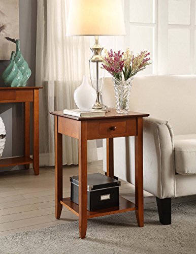 Convenience Concepts American Heritage End Table With Drawer And Shelf, Cherry, 18 In X 18 In X 26 In #TOP1